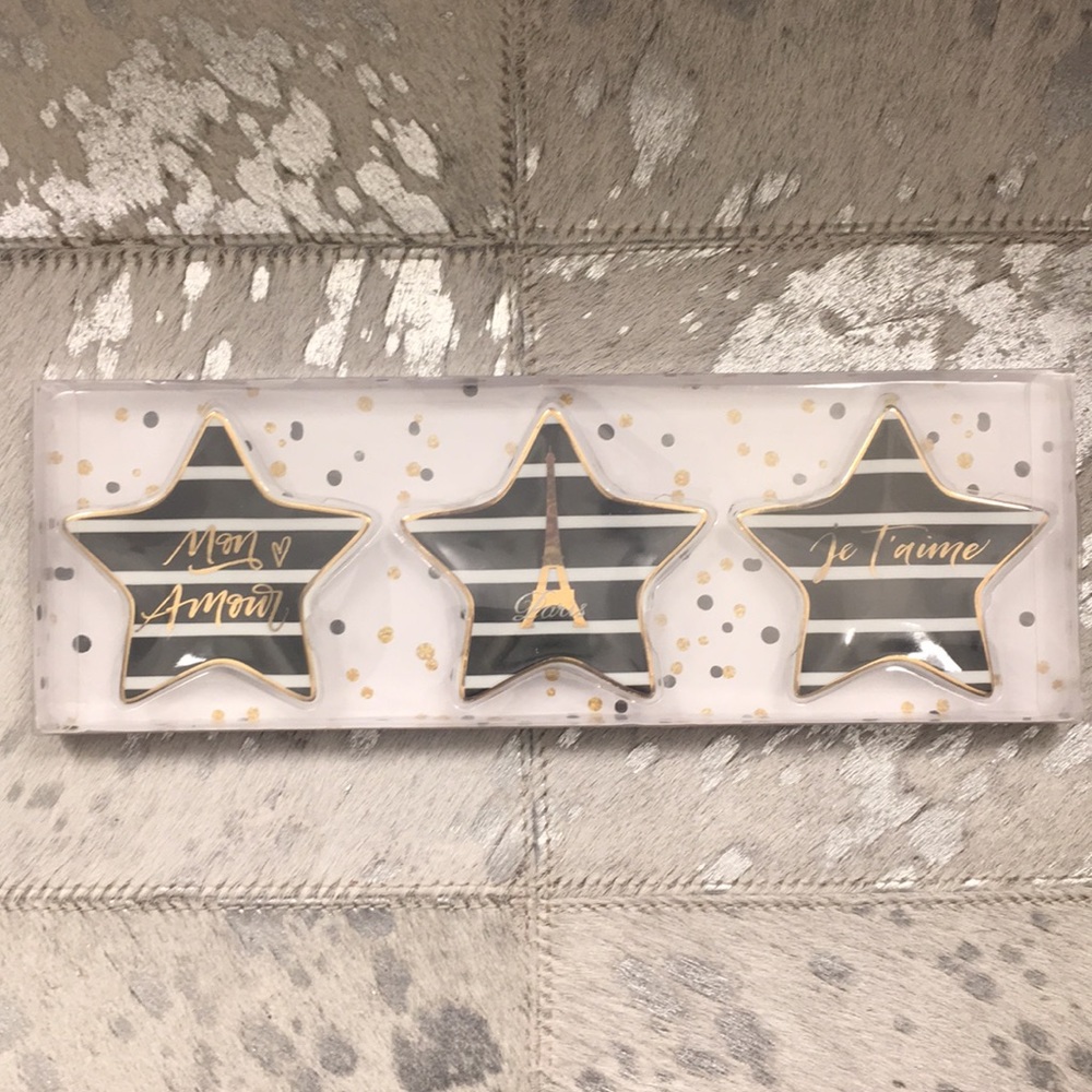 NWT I Love Paris Vanity Tray Trio